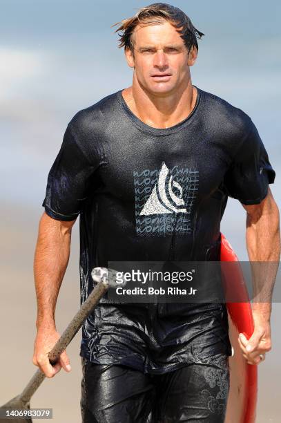 Laird Hamilton is one of the best surfers in the world and he's introducing the world to Stand Up Paddling, June 9, 2008 in Malibu, California.