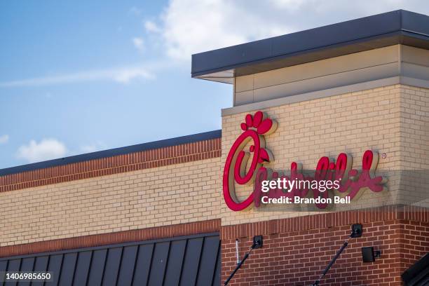 Chick-fil-A restaurant is seen on July 05, 2022 in Houston, Texas. According to an annual survey produced by the American Customer Satisfaction Index...