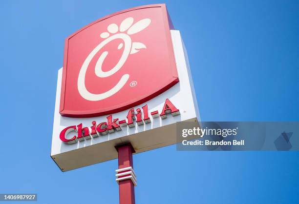 Chick-fil-A restaurant is seen on July 05, 2022 in Houston, Texas. According to an annual survey produced by the American Customer Satisfaction Index...