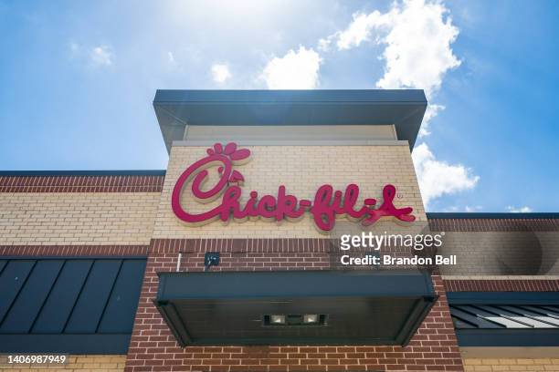 Chick-fil-A restaurant is seen on July 05, 2022 in Houston, Texas. According to an annual survey produced by the American Customer Satisfaction Index...