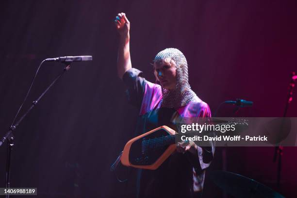 Cate Le Bon opens for St. Vincent during Festival Days Off at Philarmonie de Paris on July 05, 2022 in Paris, France.