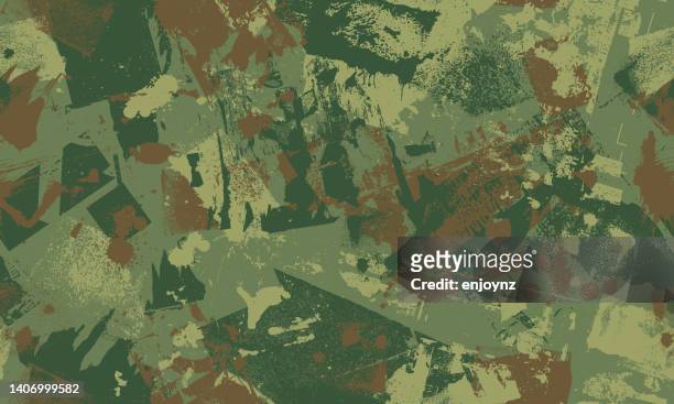 ilustrações de stock, clip art, desenhos animados e ícones de seamless camouflaged wallpaper background - military