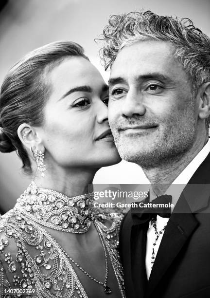 Rita Ora and Taika Waititi attend the UK Gala Screening of Marvel Studios' Thor: Love and Thunder at Odeon Luxe Leicester Square on July 05, 2022 in...