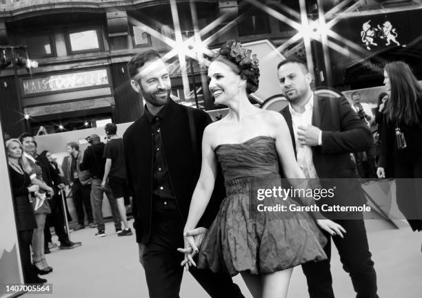 Natalie Portman and husband Benjamin Millepied attend the UK Gala Screening of Marvel Studios' Thor: Love and Thunder at Odeon Luxe Leicester Square...