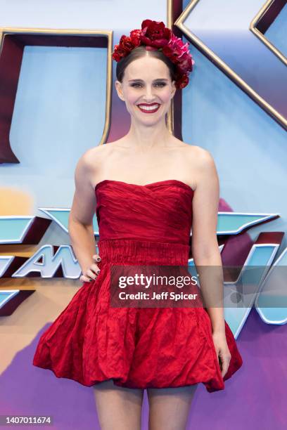 Natalie Portman attends the UK Gala screening of "Thor: Love and Thunder" on July 05, 2022 in London, England.