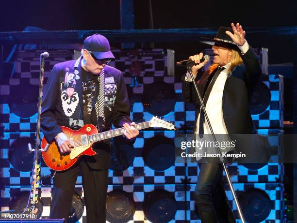 Rick Nielsen and Robin Zander of the band Cheap Trick perform at Bridgestone Arena on July 05, 2022 in Nashville, Tennessee.