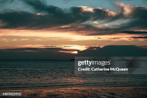Dramatic sunset on cape cod beach Dramatic sunset on cape cod beach