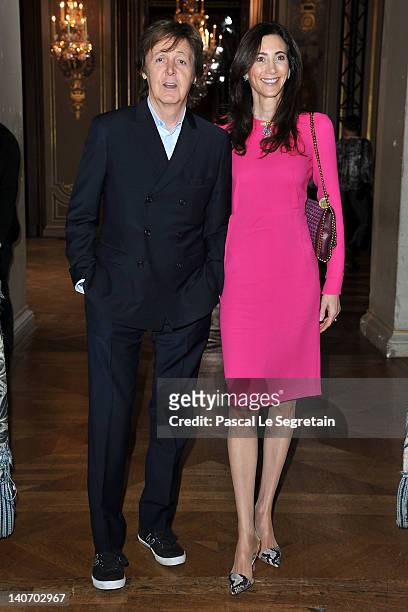 Paul McCartney and Nancy Shevell attend the Stella McCartney Ready-To-Wear Fall/Winter 2012 show as part of Paris Fashion Week on March 5, 2012 in...