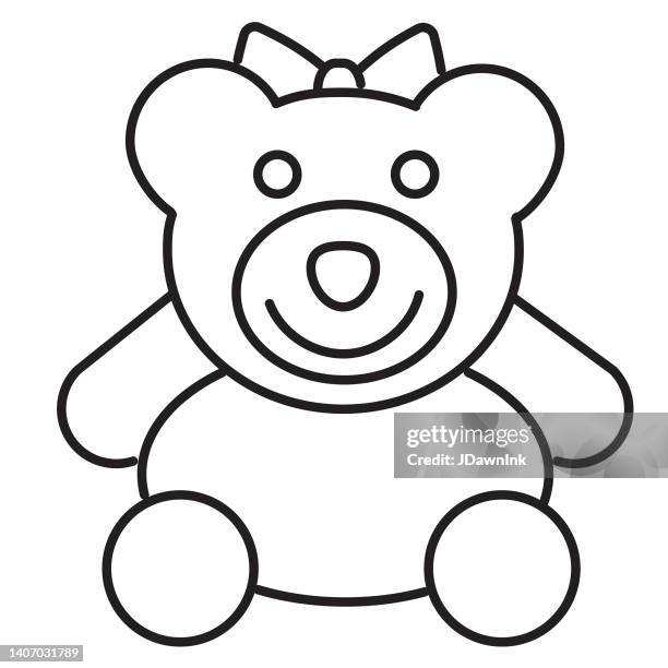 summer carnival midway game prize teddy bear thin line icon - editable stroke on white background - fairground win stock illustrations