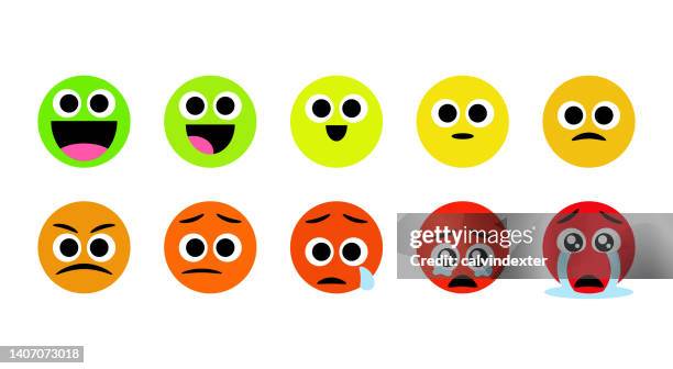 emoticons mental health happiness and sadness - bipolar disorder stock illustrations