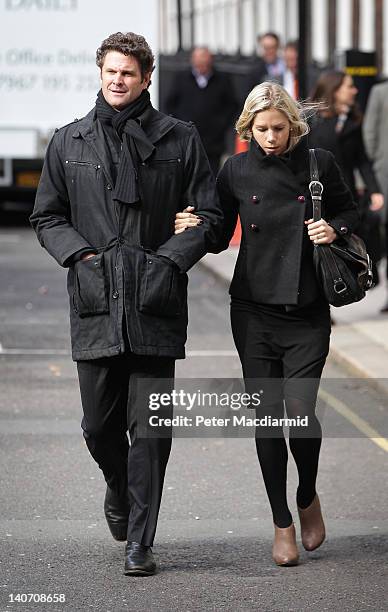 Former New Zealand Cricketer Chris Cairns and his wife Mel Croser arrive at the High Court on March 5, 2012 in London, England. Mr Cairns is suing...