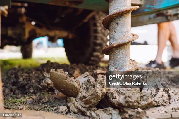 water resource drilling, groundwater level research. borehole - borehole stock-fotos und bilder