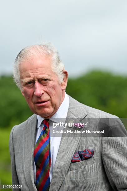 Prince Charles, Prince of Wales during a visit to the National Botanic Garden of Wales on July 06, 2022 in Llanarthne, Wales. As part of the Welsh...