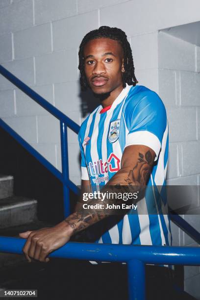 Huddersfield Town unveil new signing David Kasumu on July 01, 2022 at the John Smith's Stadium in Huddersfield, England.