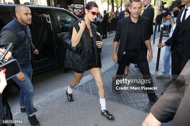 Bella Hadid at Balenciaga on July 06, 2022 in Paris, France.