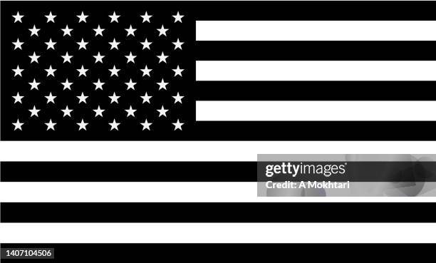 american flag in black and white - mourning stock illustrations
