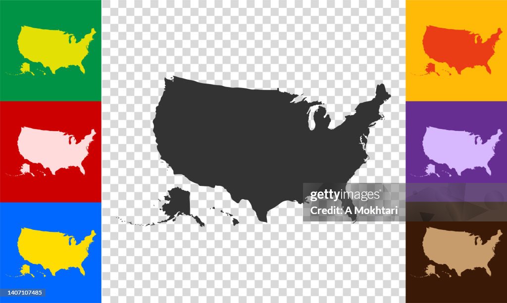 Diffent Color Us United States Of America Map With Different Colors High-Res Vector ...