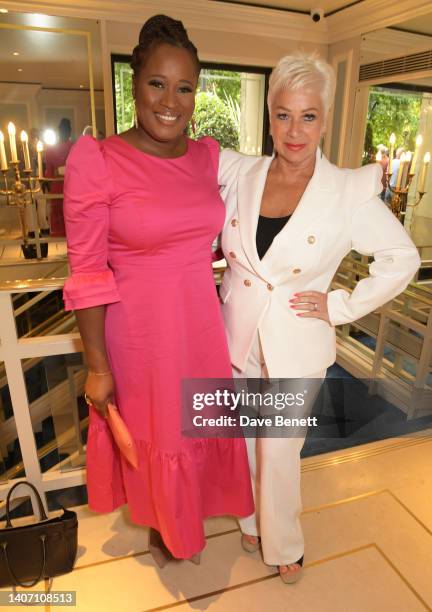 Charlene White and Denise Welch attend The TRIC Awards 2022 at The Grosvenor House Hotel on July 06, 2022 in London, England.