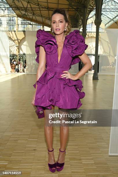 Kate Beckinsale attends the Elie Saab Haute Couture Fall Winter 2022 2023 show as part of Paris Fashion Week on July 06, 2022 in Paris, France.