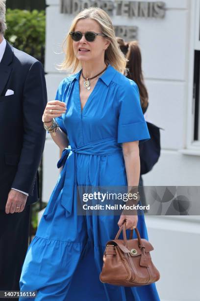 Lady Helen Taylor attends Wimbledon 2022 - Day 10 at All England Lawn Tennis and Croquet Club on July 06, 2022 in London, England.