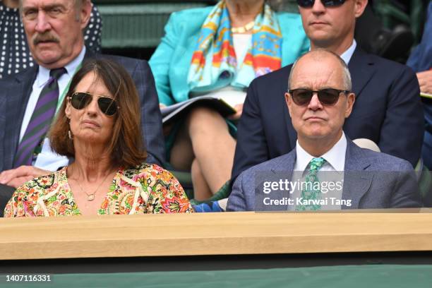 Sophie Ann Dexter and Patrick Vallance at All England Lawn Tennis and Croquet Club on July 06, 2022 in London, England.
