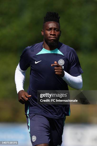 Andre Onana of FC Internazionale in action at Appiano Gentile on July 06, 2022 in Como, Italy.