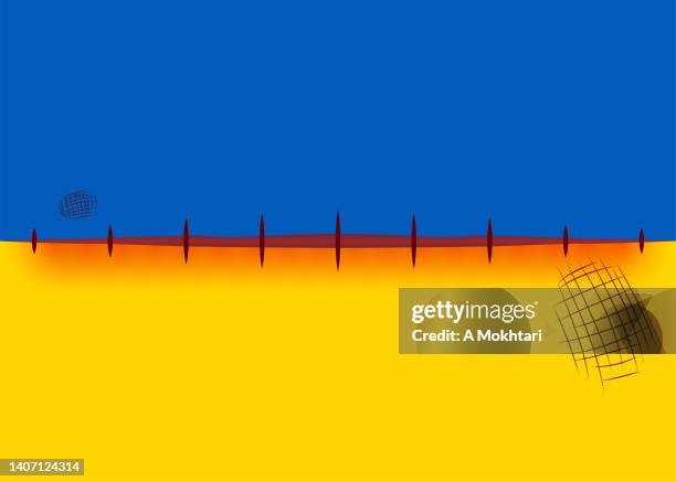 ukraine flag scarred - post traumatic stress disorder stock illustrations