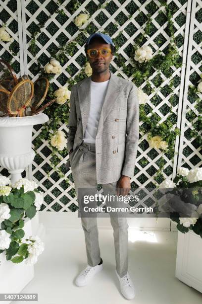 Omari Douglas, wearing Ralph Lauren, attends the Ralph Lauren Suite during The Championships, Wimbledon 2022 at All England Lawn Tennis and Croquet...