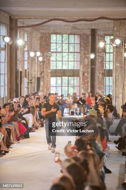 Fashion designer Alexandre Vauthier walks the runway during the Alexandre Vauthier Haute Couture Fall/Winter 2022-2023 fashion show as part of the...