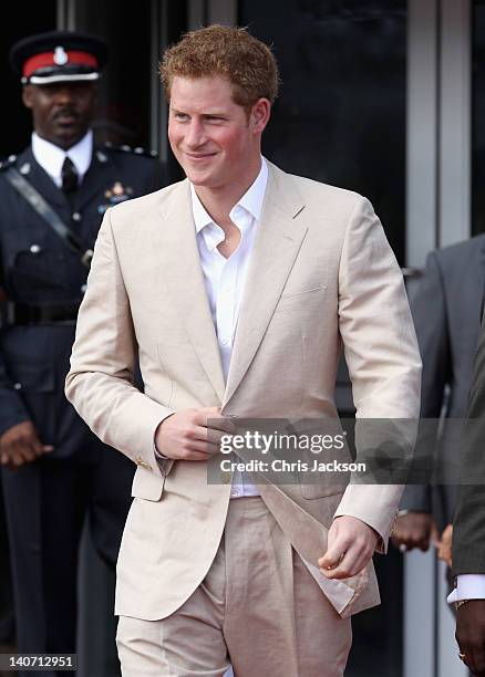 Prince Harry attends a Youth Rally at National Stadium on March 5, 2012 in Nassau, Bahamas. Prince Harry is in the Bahamas as part of a Diamond...