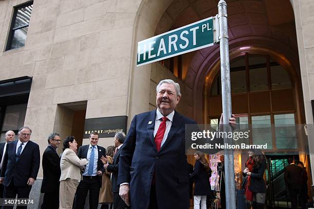 Hearst Corporation CEO Frank Bennack, Jr. Attends the Hearst 125th Anniversary press conference to announce Hearst Tower's new LEED Platinum status...