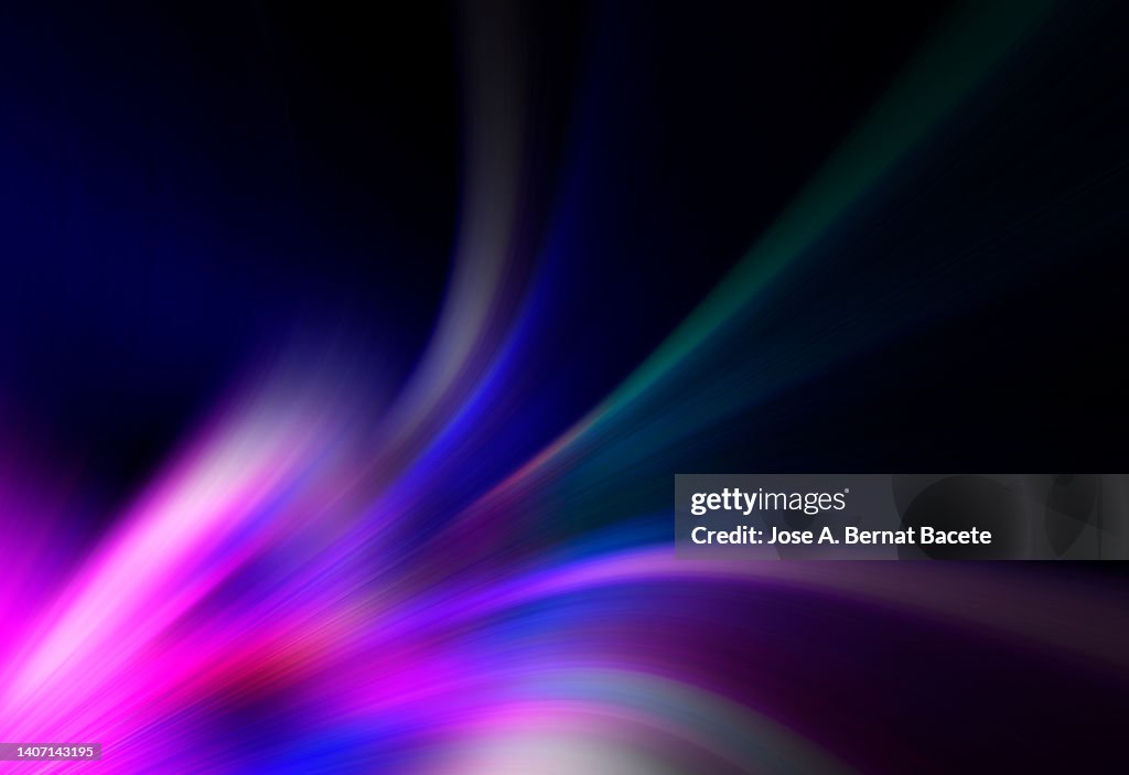 Pink abstract background with elliptical shaped light trails.