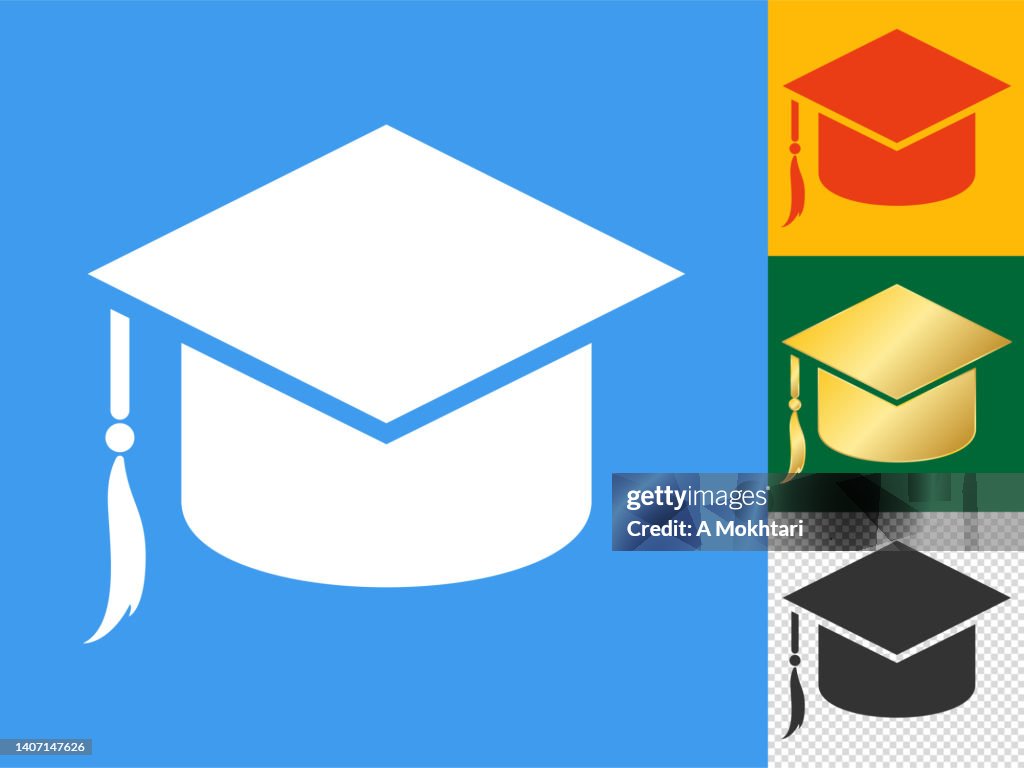 Graduation hat icon.