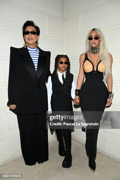 Kris Jenner, North West and Kim Kardashian attend the Jean-Paul Gaultier Haute Couture Fall Winter 2022 2023 show as part of Paris Fashion Week on...