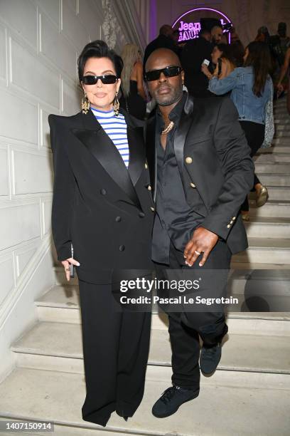 Kris Jenner and Corey Gamble attend the Jean-Paul Gaultier Haute Couture Fall Winter 2022 2023 show as part of Paris Fashion Week on July 06, 2022 in...