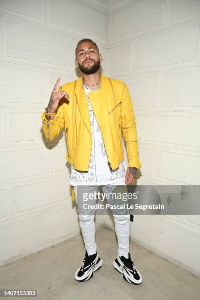 Neymar attends the Jean-Paul Gaultier Haute Couture Fall Winter 2022 2023 show as part of Paris Fashion Week on July 06, 2022 in Paris, France.