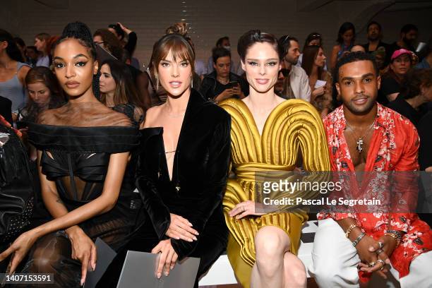Jourdan Dunn, Alessandra Ambrosio, Coco Rocha and Lucien attend the Jean-Paul Gaultier Haute Couture Fall Winter 2022 2023 show as part of Paris...