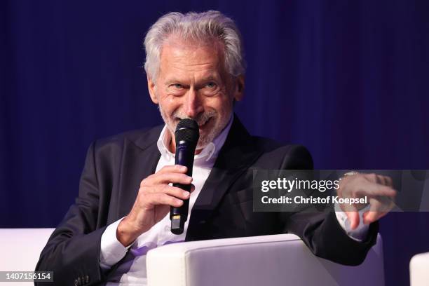 Paul Breitner attends the 40th anniversary party of the Night of Seville at Deutsches Fussballmuseum on July 06, 2022 in Dortmund, Germany. The...