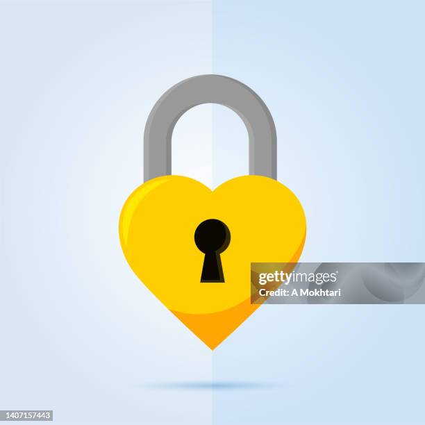 love heart icon in the form of a padlock. faithful marriage. - online dating stock illustrations