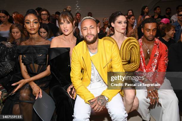 Jourdan Dunn, Alessandra Ambrosio, Neymar, Coco Rocha and Lucien attend the Jean-Paul Gaultier Haute Couture Fall Winter 2022 2023 show as part of...