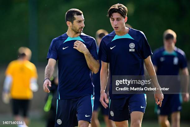 Henrikh Mkhitaryan of FC Internazionale looks on during the FC Internazionale training session at the club's training ground Suning Training Center...