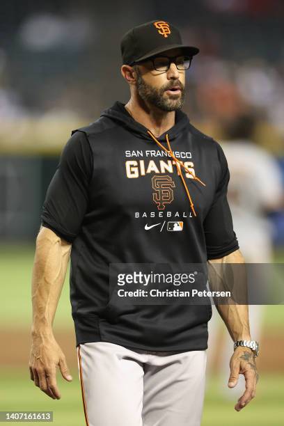 Manager Gabe Kapler of the San Francisco Giants during the MLB game at Chase Field on July 05, 2022 in Phoenix, Arizona.