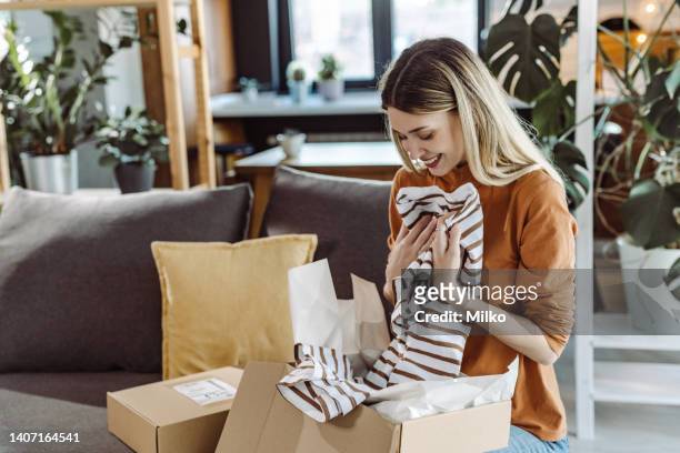 online order arrived - receiving parcel stock pictures, royalty-free photos & images