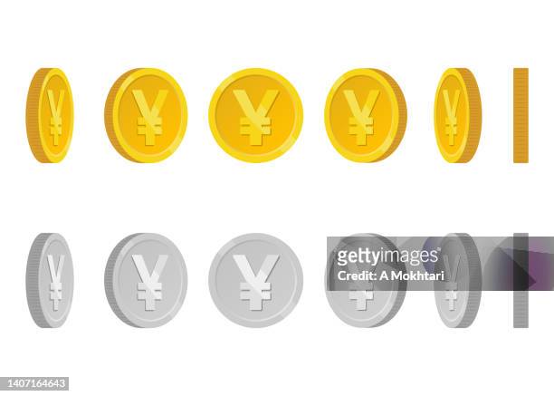 ilustrações de stock, clip art, desenhos animados e ícones de yen coin icon. - símbolo do yen