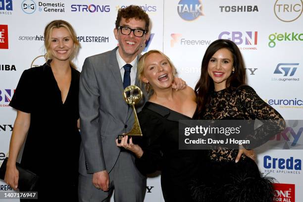 Olivia Bromley, Mark Charnock, Natalie Ann Jamieson and Paige Sandhu of Emmerdale with the award for Soap of the Year Sponsored by Assurant during...