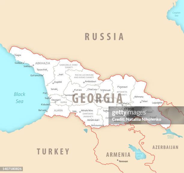 Georgia Detailed Map With Regions And Cities Of The Country High Res Georgia Detailed Map With Regions And Cities Of The Country 