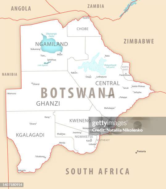 Botswana Map.pdf Botswana Detailed Map With Regions And Cities Of The Country High-Res ...