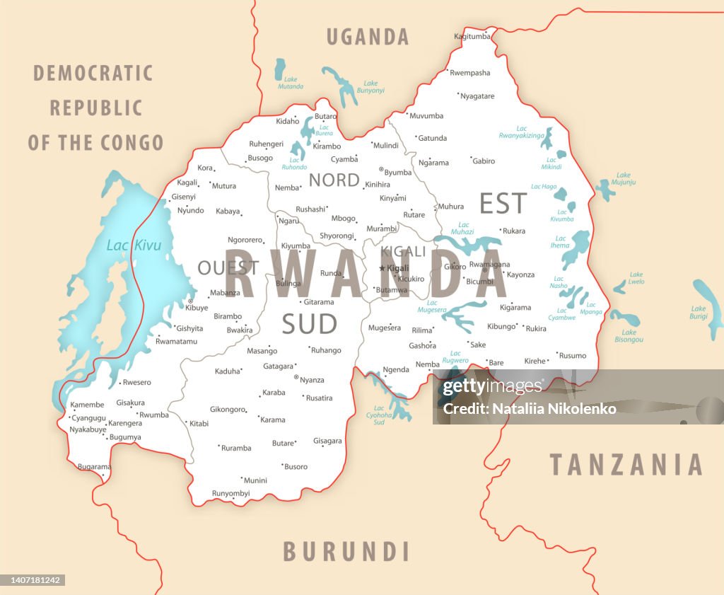 Detailed Rulindo Map Ruanda Detalhou Mapa Com Regiões E Cidades Do País Ilustração - Getty ...