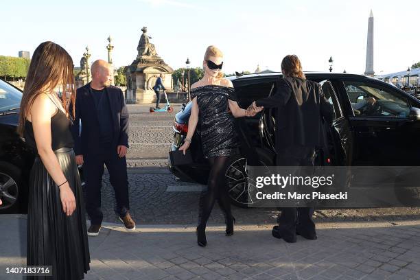 Nicole Kidman and Keith Urban arrives at Hotel de la Marine on July 06, 2022 in Paris, France.