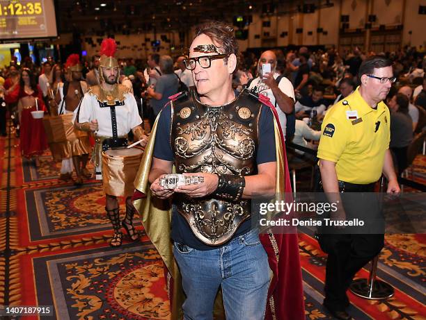 World Series of Poker Master of Ceremonies Vince Vaughn mingles with players at the 2022 WSOP Main Event Bracelet at Bally's Las Vegas on July 06,...